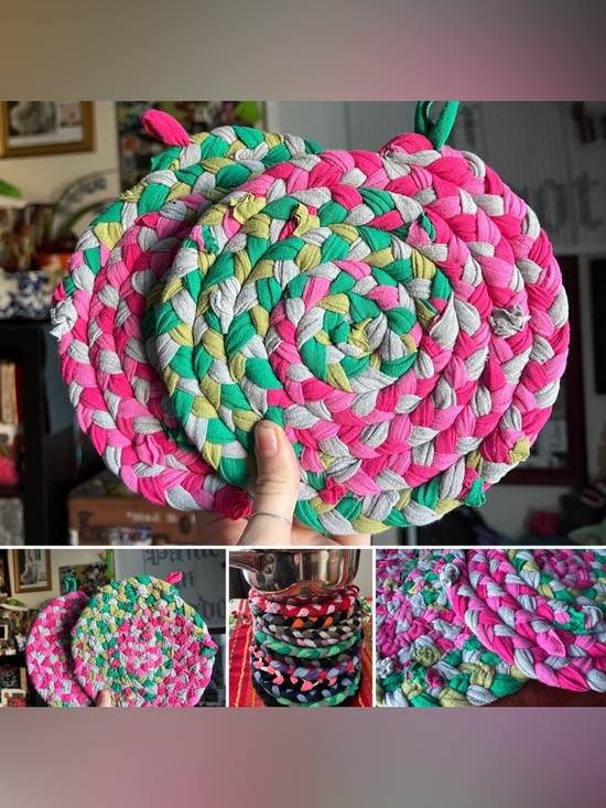 Panic in Polkadots Other - Braided Trivet Potholder Set of 2